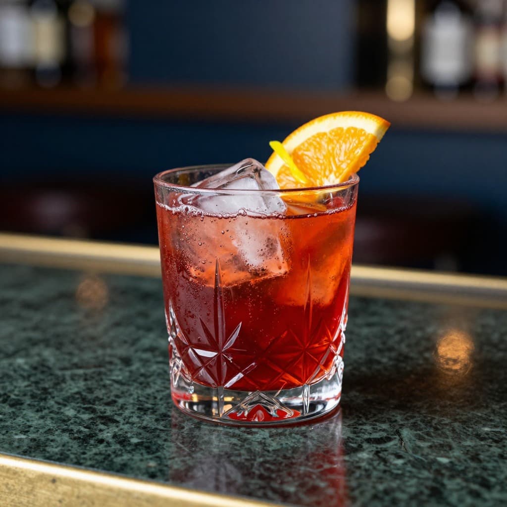 An Americano cocktail in an old fashioned glass