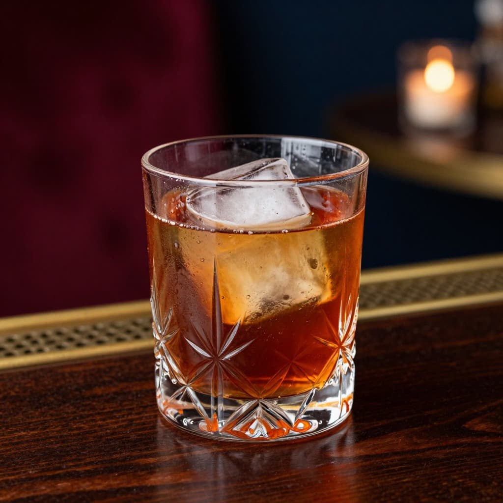 A French Connection cocktail in an old fashioned glass