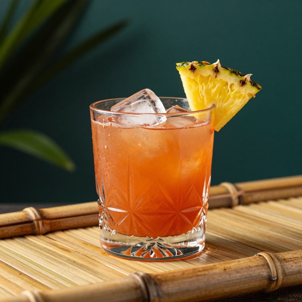 A Jungle Bird cocktail in an old fashioned glass