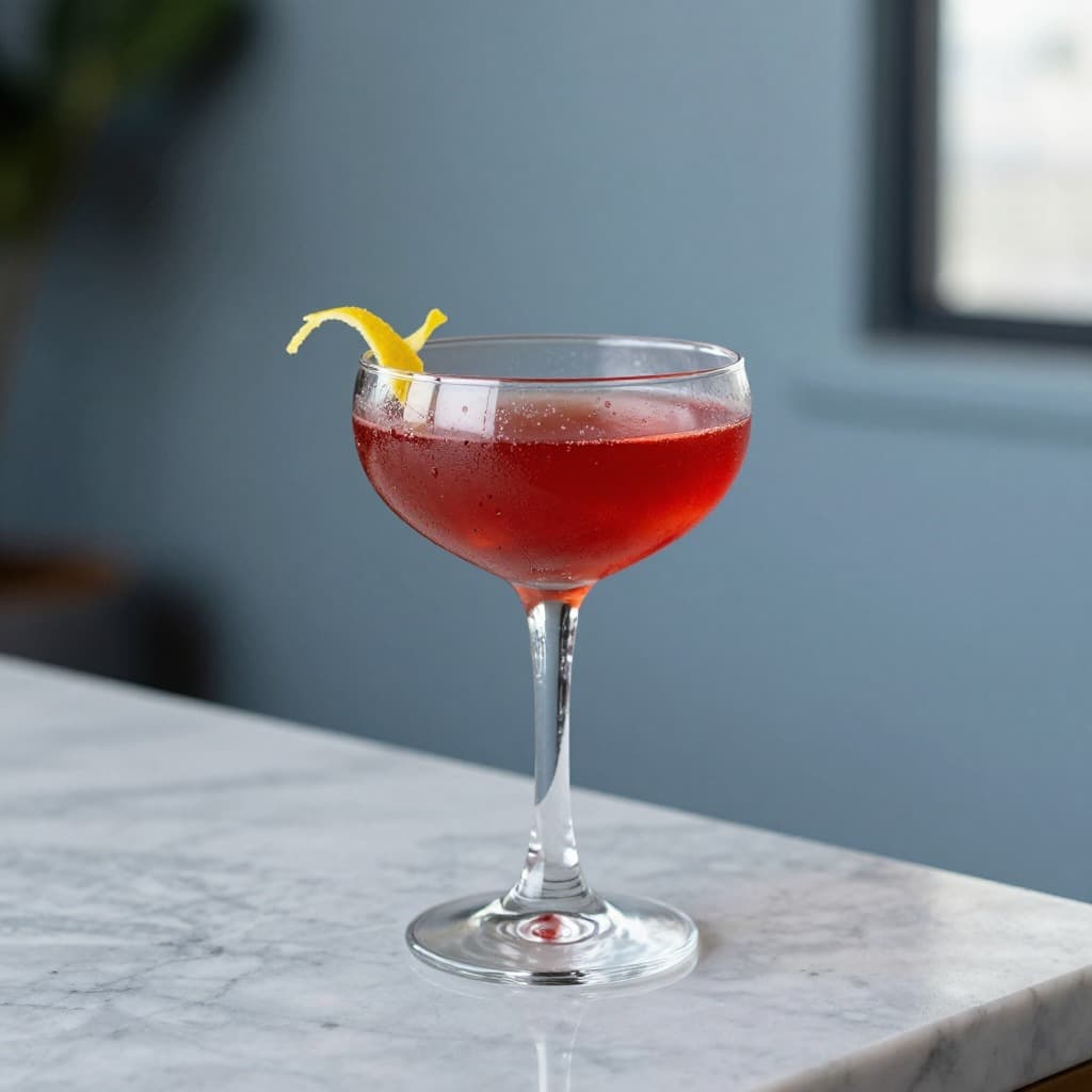 A Martinez cocktail in a cocktail glass