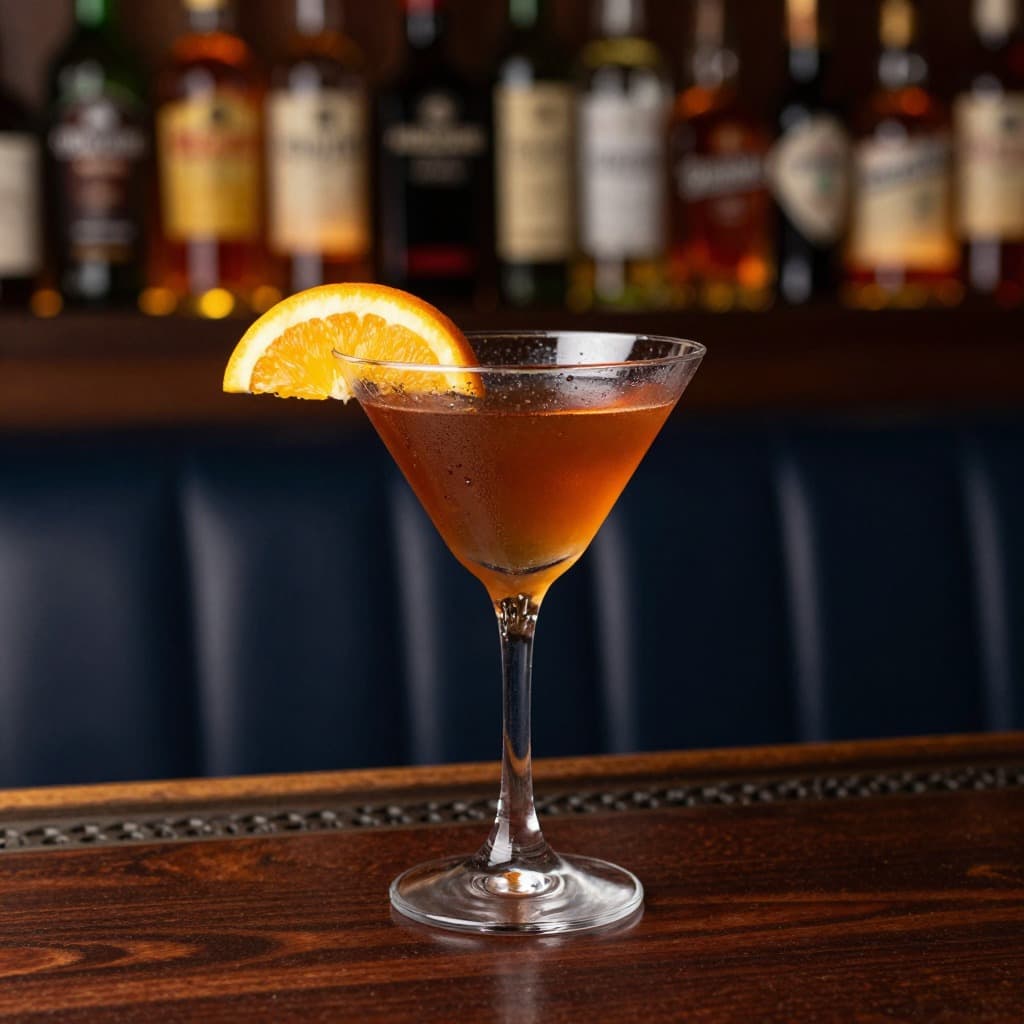 A Tipperary cocktail in a martini glass