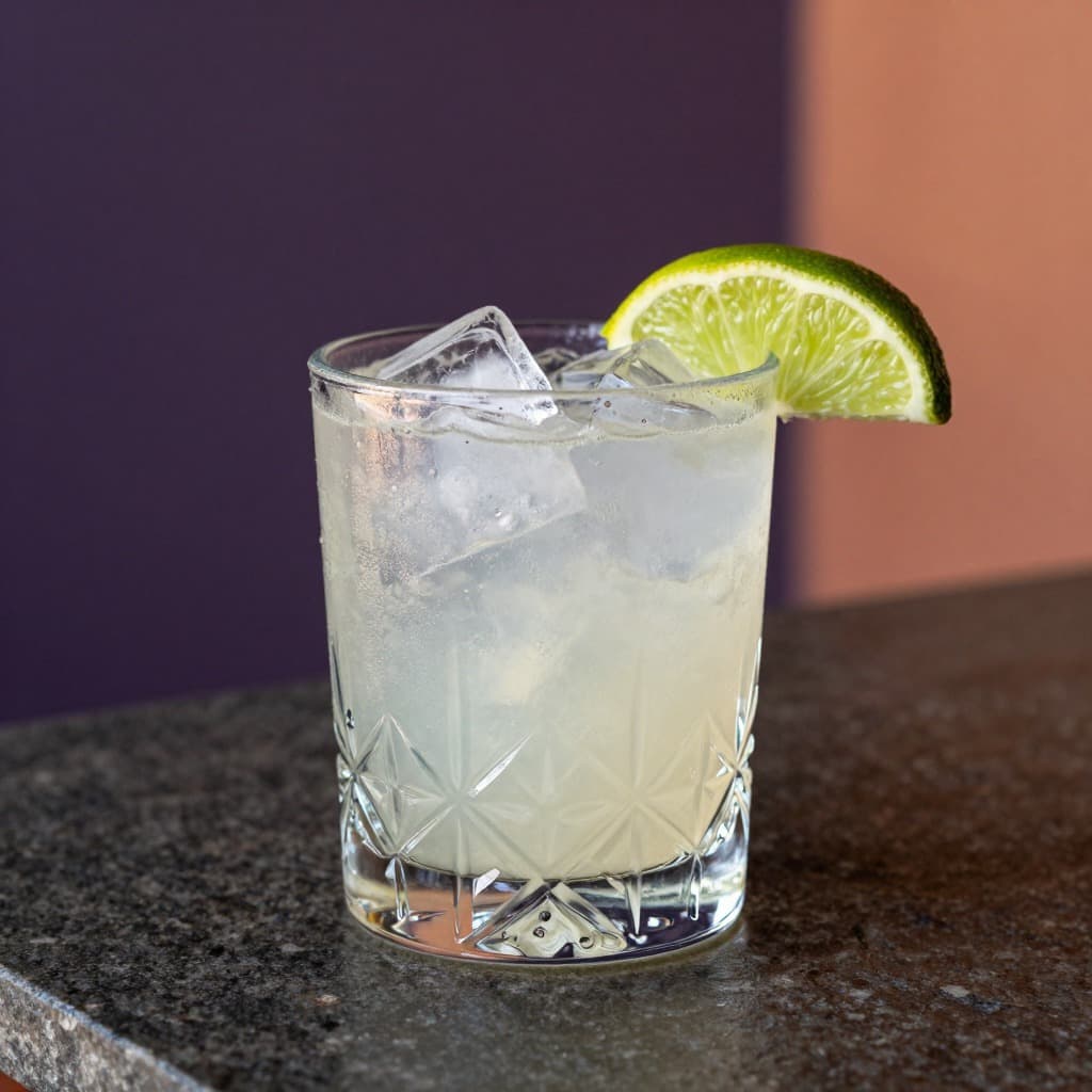 A Tommy’s Margarita cocktail in an old fashioned glass